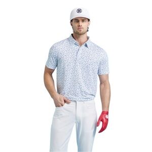 G/FORE Men’s XXL Aye Poppy Floral Tech Jersey Polo Shirt Golf Country Club Sport